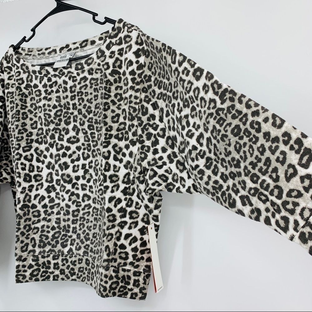 Good American leopard cheetah sweatshirt S 8681 Top NWT Pullover
